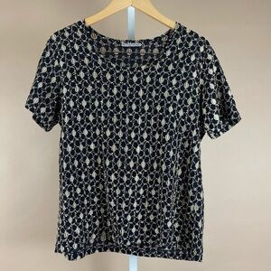 Vintage Notations Medium Holiday Gold Black Formal Top Metallic 40’s 50’s Retro